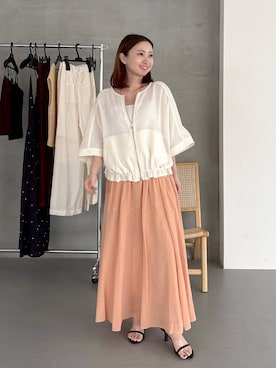 「アイテム（ブルゾン）」を使った、ですこさん（レディース・148cm）の夏コーディネート