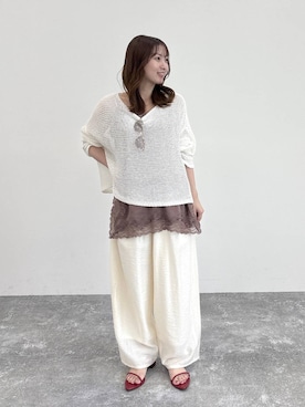 「A part by（アパートバイ）の【UVカット】UVアソートサングラス（サングラス、グレー系）」を使った、ですこさん（レディース・148cm）の春コーディネート