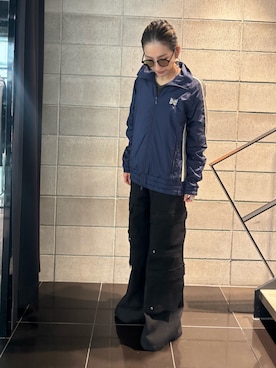 「アイテム（カーゴパンツ）」を使った、hanae maruiさん（レディース・156cm）の秋コーディネート