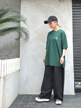 「WHITELAND（ホワイトランド）のアイテム（帽子）」を使った、hanae maruiさん（レディース・155cm）の春コーディネート