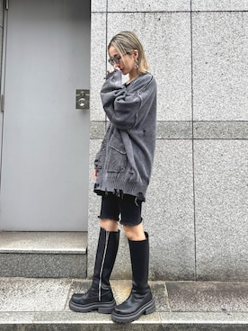 「アイテム（カーディガン/ボレロ）」を使った、hanae maruiさん（レディース・156cm）の秋コーディネート
