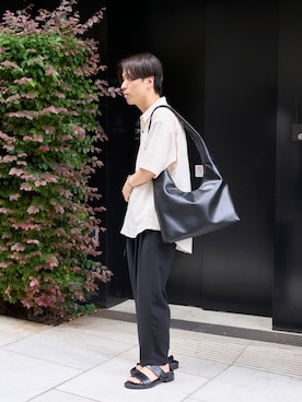 「STUDIOUS（ステュディオス）のアイテム（バッグ）」を使った、yoshidaさん（メンズ・169cm）の夏コーディネート