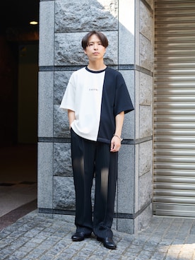 「CULLNI（クルニ）のアイテム（パンツ）」を使った、yoshidaさん（メンズ・169cm）の夏コーディネート
