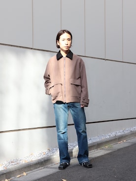 「STUDIOUS（ステュディオス）のアイテム（ブルゾン）」を使った、yoshidaさん（メンズ・169cm）の冬コーディネート