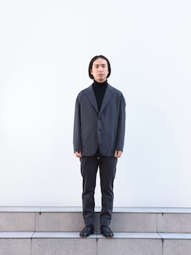 「新星WEARISTAにエントリー」｜「アイテム（スラックス）」を使った、yoshidaさん（メンズ・169cm）の冬コーディネート