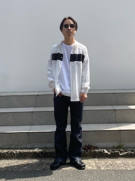 「SHAREEF（シャリーフ）のアイテム（トップス）」を使った、yoshidaさん（メンズ・169cm）の春コーディネート