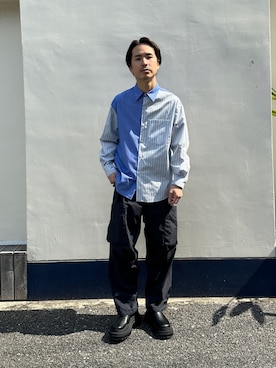 「STUDIOUS（ステュディオス）のアイテム（トップス）」を使った、yoshidaさん（メンズ・169cm）の春コーディネート