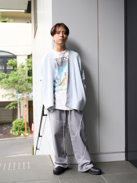 「OUAT（オーユーエーティー）のアイテム（トップス）」を使った、yoshidaさん（メンズ・169cm）の夏コーディネート