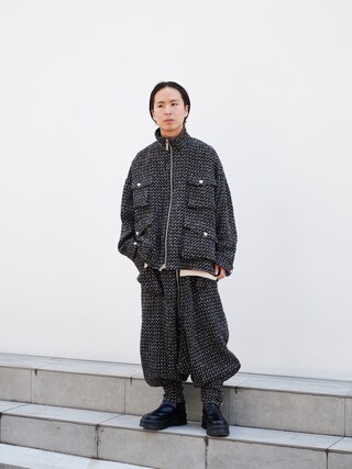sulvamサルバム 23AW FANCY TWEED OVER BLOUSON