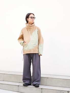 「アイテム（ブルゾン、ベージュ系）」を使った、yoshidaさん（メンズ・169cm）の秋コーディネート