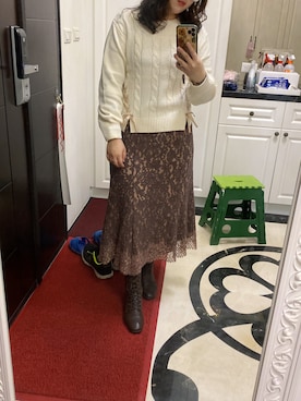 「Feroux（フェルゥ）のアイテム」を使った、蒼さん（レディース・158cm）の冬コーディネート