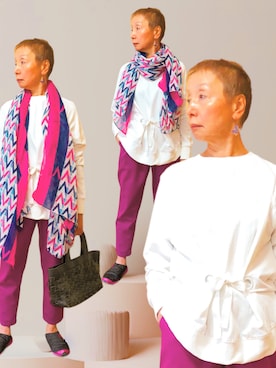 「ストールスタイル」｜gipsy circusさん（レディース・156cm）の春コーディネート