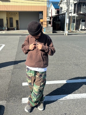 「Champion（チャンピオン）のアイテム」を使った、retoroさん（キッズ・160cm）の秋コーディネート