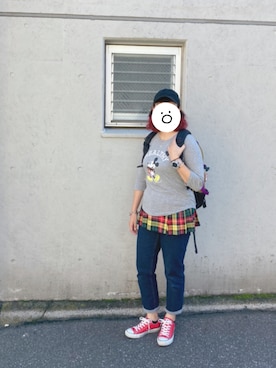 「ミッキー」｜「アイテム（腕時計）」を使った、まりもさん（レディース・165cm）の秋コーディネート