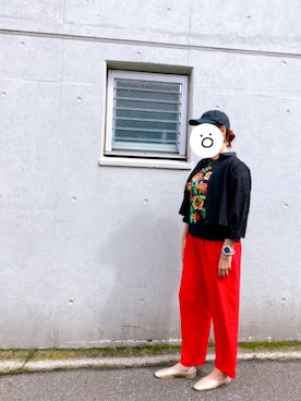 「刺繍」｜「アイテム（アナログ腕時計）」を使った、まりもさん（レディース・165cm）の秋コーディネート