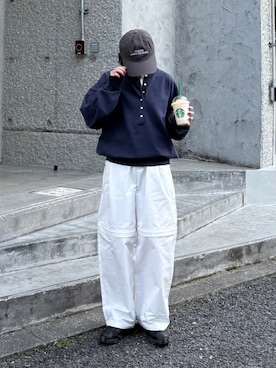 「アイテム（キャップ）」を使った、ukiさん（レディース・155cm）の春コーディネート