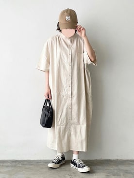 「COOLなこのコが仲間入り」｜「アイテム（シャツワンピース）」を使った、ukiさん（レディース・155cm）の夏コーディネート
