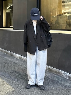 「アイテム（テーラードジャケット）」を使った、ukiさん（レディース・155cm）の秋コーディネート