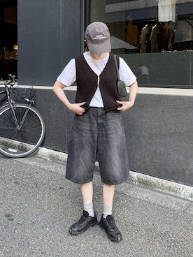 「アイテム（ベスト）」を使った、ukiさん（レディース・155cm）の夏コーディネート