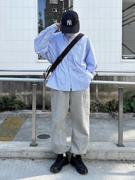 ukiさんの「Loose stripe shirt / ルーズストライプシャツ」を使ったコーディネート
