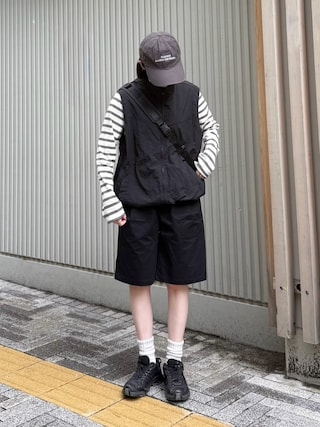 「flaner(フラネ)のflaner logo cap / flanerロゴキャップ(キャップ)」を使った、ukiさん(レディース・155cm)の秋コーディネート