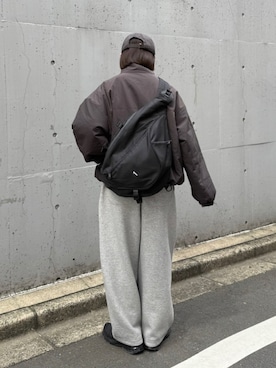 「アイテム（スウェットパンツ）」を使った、ukiさん（レディース・155cm）の秋コーディネート