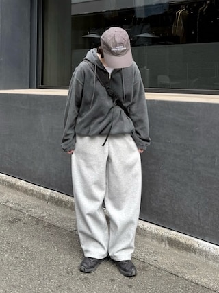 「CANAL JEAN(キャナルジーン)のEl mar フリースハーフジップパーカー(パーカー)」を使った、ukiさん(レディース・155cm)の冬コーディネート