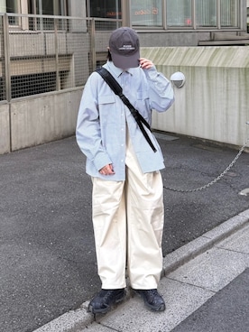 「BROKEN BASE（ブロークンベース）のアイテム（バッグ）」を使った、ukiさん（レディース・155cm）の春コーディネート