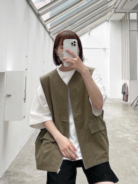 「アイテム（ベスト）」を使った、ukiさん（レディース・155cm）の夏コーディネート