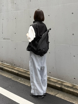 「flaner（フラネ）のLoose assort work pants / ルーズアソートワークパンツ（その他パンツ）」を使った、ukiさん（レディース・155cm）の夏コーディネート