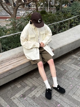 「BIRKENSTOCK（ビルケンシュトック）のアイテム」を使った、ukiさん（レディース・155cm）の春コーディネート