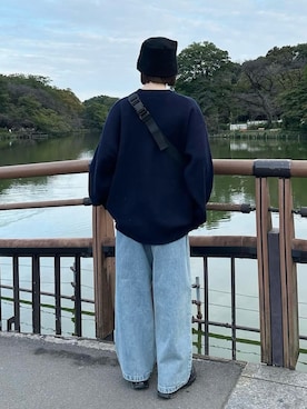 「アイテム（ハット、ブラック系）」を使った、ukiさん（レディース・155cm）の秋コーディネート