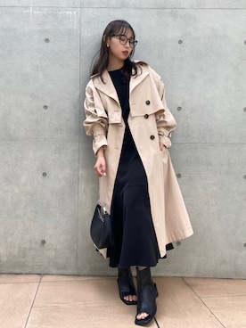 「アイテム（トレンチコート）」を使った、miya【骨格ウェーブ/イエベ春】さん（レディース・160cm）の冬コーディネート
