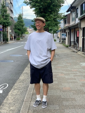 「Champion（チャンピオン）のアイテム」を使った、BENCHさん（メンズ・178cm）の夏コーディネート