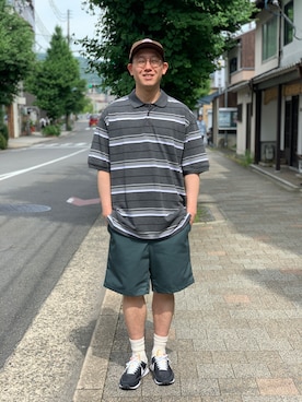 「RED KAP（レッドキャップ）のアイテム（チノパンツ）」を使った、BENCHさん（メンズ・178cm）の秋コーディネート
