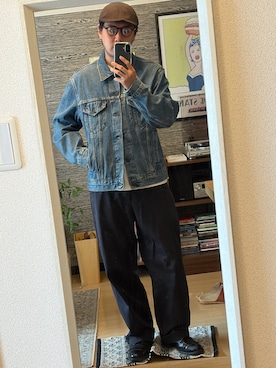 「Levi's（リーバイス）のアイテム（ジャケット/アウター）」を使った、Tomonoriさん（メンズ・167cm）の秋コーディネート