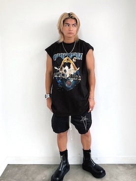 「Rick Owens（リックオウエンス）のアイテム」を使った、Micchiさん（メンズ・172cm）の秋コーディネート
