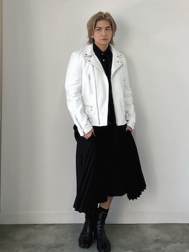 「BLACK COMME des GARCONS（ブラックコムデギャルソン）のアイテム」を使った、Micchiさん（メンズ・172cm）の春コーディネート