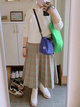 「Lucida（ルシーダ）のアイテム（ブーツ）」を使った、ayukuraさん（レディース・156cm）の秋コーディネート