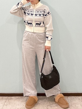 「カウチンセーター」｜suzuさん（レディース・167cm）の秋コーディネート