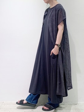 「PUAL CE CIN（ピュアルセシン）のアイテム（チュニック）」を使った、suzuさん（レディース・167cm）の夏コーディネート