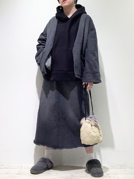 「ムートン」｜「アイテム（デニムジャケット）」を使った、suzuさん（レディース・167cm）の秋コーディネート