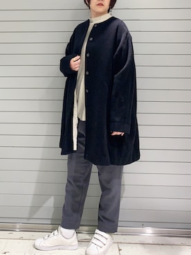 「PUAL CE CIN（ピュアルセシン）のアイテム（その他アウター）」を使った、suzuさん（レディース・167cm）の冬コーディネート