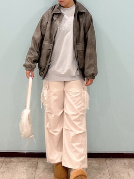 「OLIVE des OLIVE（オリーブデオリーブ）のアイテム（ジャケット/アウター）」を使った、suzuさん（レディース・167cm）の秋コーディネート
