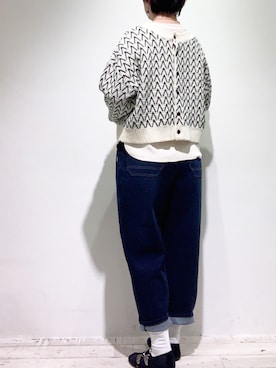 「ショート丈トップス」｜「アイテム（アンサンブル）」を使った、suzuさん（レディース・167cm）の冬コーディネート