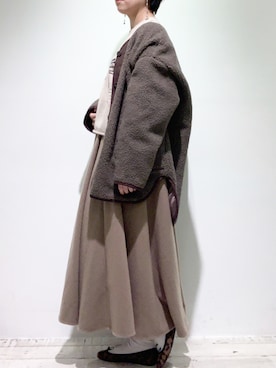 「PUAL CE CIN（ピュアルセシン）のアイテム（その他アウター）」を使った、suzuさん（レディース・167cm）の冬コーディネート