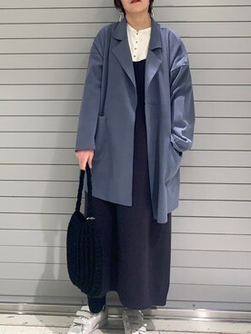 「PUAL CE CIN（ピュアルセシン）のアイテム（チェスターコート）」を使った、suzuさん（レディース・167cm）の冬コーディネート