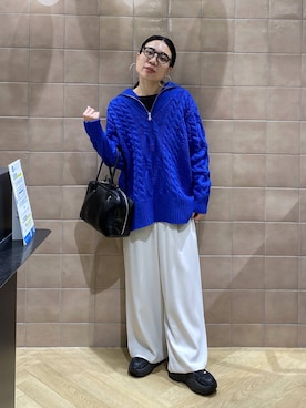 「アイテム（スラックス）」を使った、いっちーさん（レディース・162cm・40代）の秋コーディネート