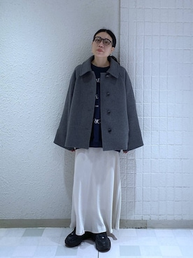 「アイテム（ステンカラーコート）」を使った、いっちーさん（レディース・162cm・40代）の冬コーディネート
