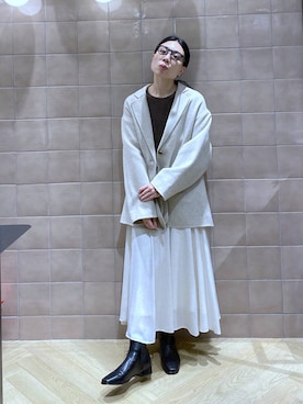 「アイテム（テーラードジャケット）」を使った、いっちーさん（レディース・162cm・40代）の秋コーディネート